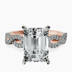 18kt Rose Gold Lorene Twisted Shank Lab Diamond Ring front image