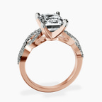 18kt Rose Gold Lorene Twisted Shank Lab Diamond Ring side right image one