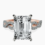 10kt Rose Gold Lorene Twisted Shank Lab Diamond Ring front image