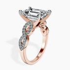 10kt Rose Gold Lorene Twisted Shank Lab Diamond Ring standing product image one
