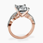 10kt Rose Gold Lorene Twisted Shank Lab Diamond Ring side right image one