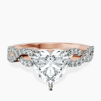 18ct Rose Gold Lorene Twisted Shank Lab Diamond Ring front image