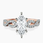18kt Rose Gold Lorene Twisted Shank Lab Diamond Ring front image