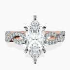 14ct Rose Gold Lorene Twisted Shank Lab Diamond Ring front image