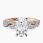 14ct Rose Gold Lorene Twisted Shank Lab Diamond Ring front image