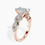 14ct Rose Gold Lorene Twisted Shank Lab Diamond Ring standing product image one