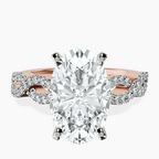 18kt Rose Gold Lorene Twisted Shank Lab Diamond Ring front image