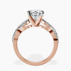 18kt Rose Gold Lorene Twisted Shank Lab Diamond Ring side right image one
