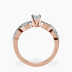 18kt Rose Gold Lorene Twisted Shank Lab Diamond Ring side right image one