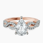 18kt Rose Gold Lorene Twisted Shank Lab Diamond Ring front image