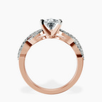 18kt Rose Gold Lorene Twisted Shank Lab Diamond Ring side right image one