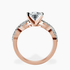 9ct Rose Gold Lorene Twisted Shank Lab Diamond Ring side right image one
