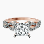 14ct Rose Gold Lorene Twisted Shank Lab Diamond Ring front image