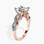 14ct Rose Gold Lorene Twisted Shank Lab Diamond Ring standing product image one