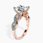 18kt Rose Gold Lorene Twisted Shank Lab Diamond Ring standing product image one