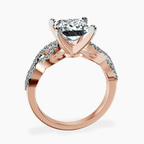 18kt Rose Gold Lorene Twisted Shank Lab Diamond Ring side right image one