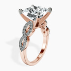 18kt Rose Gold Lorene Twisted Shank Lab Diamond Ring standing product image one