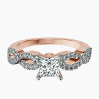 18kt Rose Gold Lorene Twisted Shank Lab Diamond Ring front image