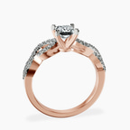 18kt Rose Gold Lorene Twisted Shank Lab Diamond Ring side right image one