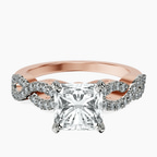 14ct Rose Gold Lorene Twisted Shank Lab Diamond Ring front image