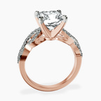 18kt Rose Gold Lorene Twisted Shank Lab Diamond Ring side right image one