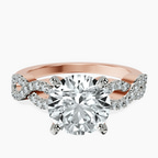 18kt Rose Gold Lorene Twisted Shank Lab Diamond Ring front image