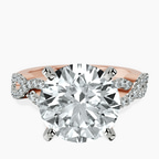 18kt Rose Gold Lorene Twisted Shank Lab Diamond Ring front image