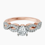 10kt Rose Gold Lorene Twisted Shank Lab Diamond Ring front image