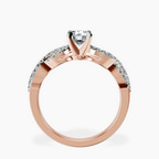 10kt Rose Gold Lorene Twisted Shank Lab Diamond Ring side right image one