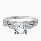 Platinum Lorene Twisted Shank Lab Diamond Ring front image
