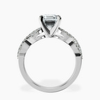 Platinum Lorene Twisted Shank Lab Diamond Ring side right image one