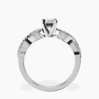 18kt White Gold Lorene Twisted Shank Lab Diamond Ring side right image one