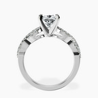Platinum Lorene Twisted Shank Lab Diamond Ring side right image one