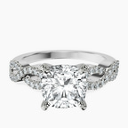 14kt White Gold Lorene Twisted Shank Lab Diamond Ring front image