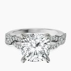 14kt White Gold Lorene Twisted Shank Lab Diamond Ring front image
