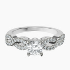 Platinum Lorene Twisted Shank Lab Diamond Ring front image