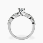 Platinum Lorene Twisted Shank Lab Diamond Ring side right image one