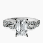 Platinum Lorene Twisted Shank Lab Diamond Ring front image