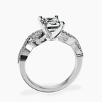 Platinum Lorene Twisted Shank Lab Diamond Ring side right image one