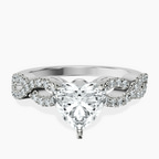 Platinum Lorene Twisted Shank Lab Diamond Ring front image