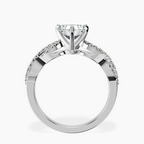 Platinum Lorene Twisted Shank Lab Diamond Ring side right image one