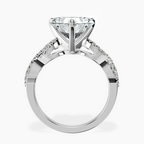 Platinum Lorene Twisted Shank Lab Diamond Ring side right image one