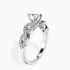 14kt White Gold Lorene Twisted Shank Lab Diamond Ring standing product image one