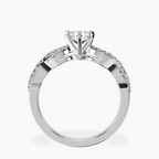 14kt White Gold Lorene Twisted Shank Lab Diamond Ring side right image one
