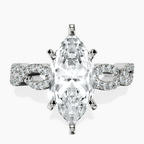 Platinum Lorene Twisted Shank Lab Diamond Ring front image