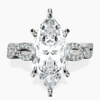 Platinum Lorene Twisted Shank Lab Diamond Ring front image