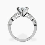 Platinum Lorene Twisted Shank Lab Diamond Ring side right image one