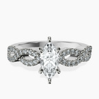 14kt White Gold Lorene Twisted Shank Lab Diamond Ring front image