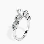 14kt White Gold Lorene Twisted Shank Lab Diamond Ring standing product image one