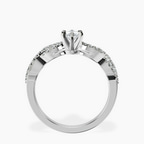 14kt White Gold Lorene Twisted Shank Lab Diamond Ring side right image one